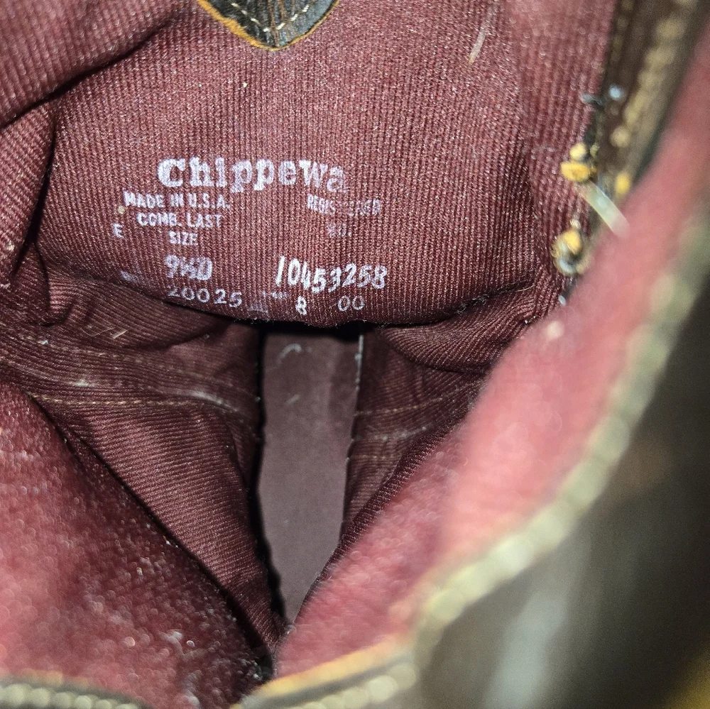 Chippewa Corbel Wellington Cowboy Boots 9.5D Brown Style 20012 Vibram Soles USA.